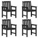 Set de 4 scaune de grădină , negre, dimensiuni 65,5x55,5x88 cm, din HDPE. - WALTI WALTI