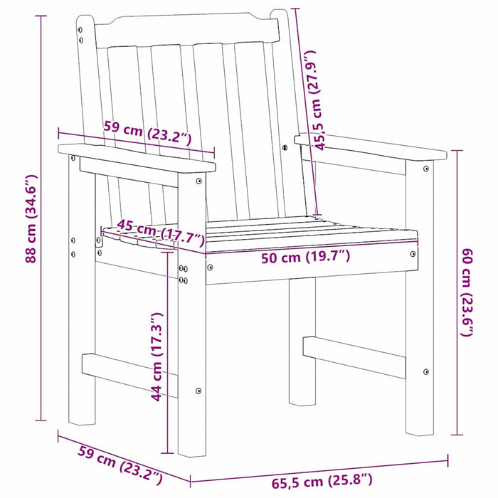 Set de 4 scaune de grădină , negre, dimensiuni 65,5x55,5x88 cm, din HDPE. - WALTI WALTI