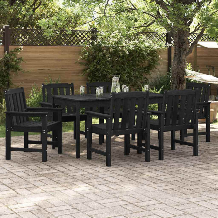 Set 6 scaune de grădină , Negru, 65,5x55,5x88 cm din HDPE - WALTI WALTI