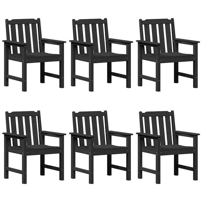Set 6 scaune de grădină , Negru, 65,5x55,5x88 cm din HDPE - WALTI WALTI