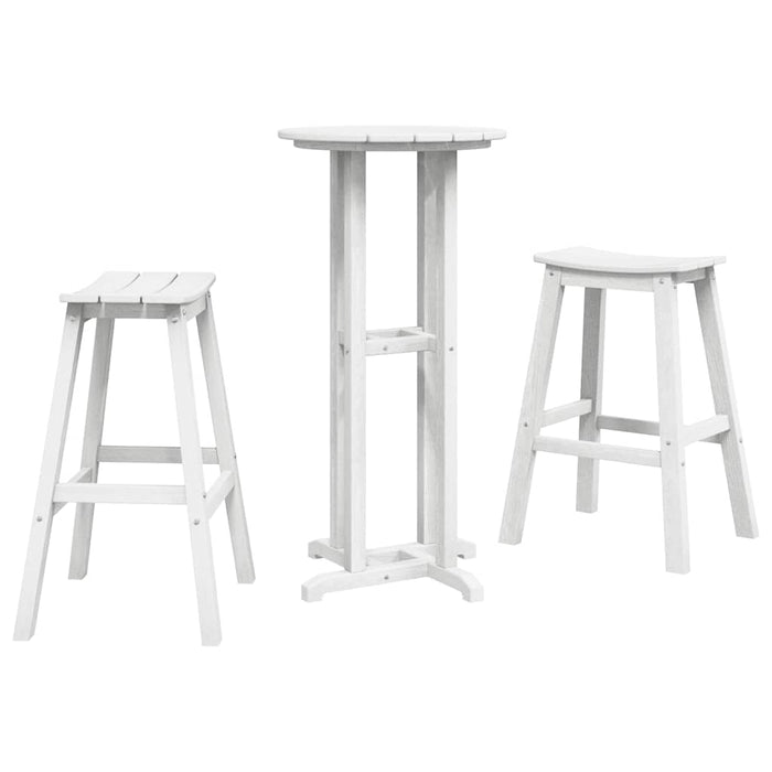 Set bar de grădină 3 pcs Alb HDPE - WALTI WALTI