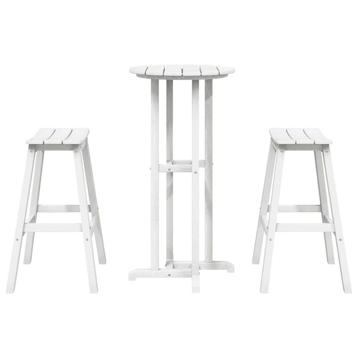 Set bar de grădină 3 pcs Alb HDPE - WALTI WALTI