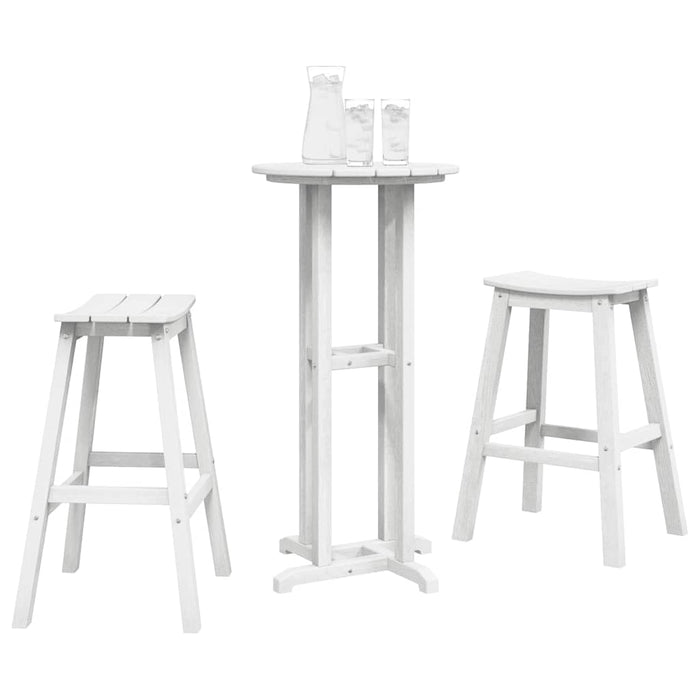 Set bar de grădină 3 pcs Alb HDPE - WALTI WALTI