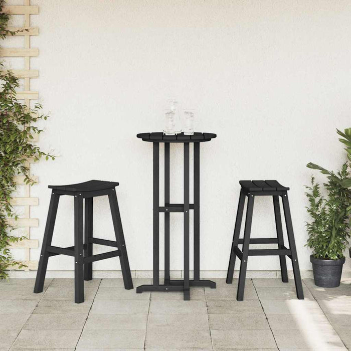 Set bar de grădină 3 pcs Negru HDPE - WALTI WALTI