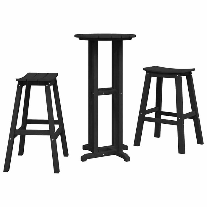Set bar de grădină 3 pcs Negru HDPE - WALTI WALTI