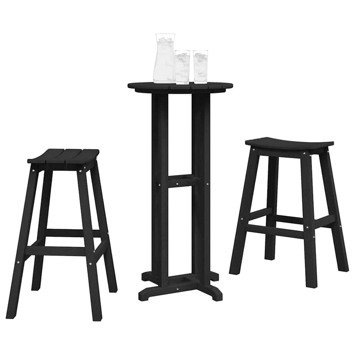 Set bar de grădină 3 pcs Negru HDPE - WALTI WALTI