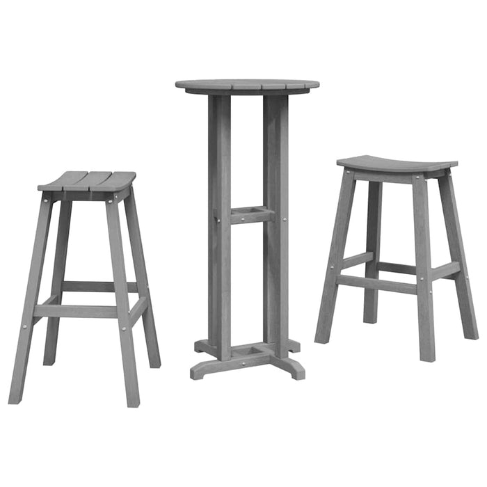 Set bar de grădină 3 pcs Gri deschis HDPE - WALTI WALTI