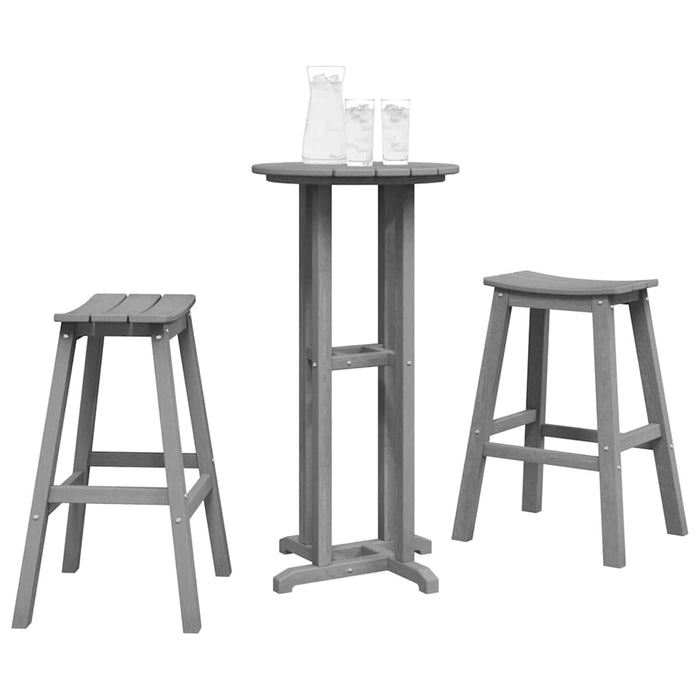 Set bar de grădină 3 pcs Gri deschis HDPE - WALTI WALTI