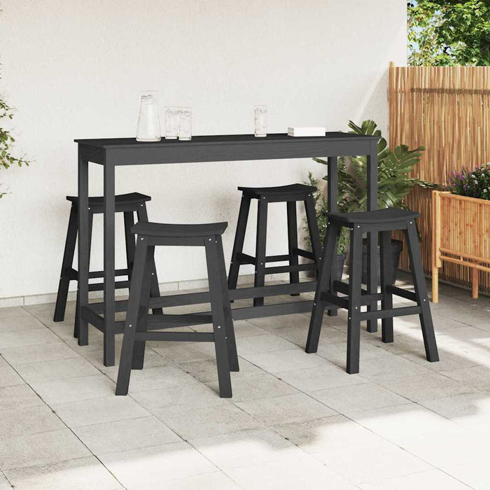 Set bar de grădină 4 pcs Negru HDPE - WALTI WALTI
