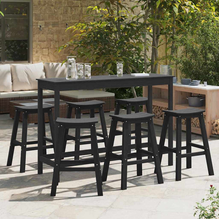 Set bar de grădină 6 pcs Negru HDPE - WALTI WALTI