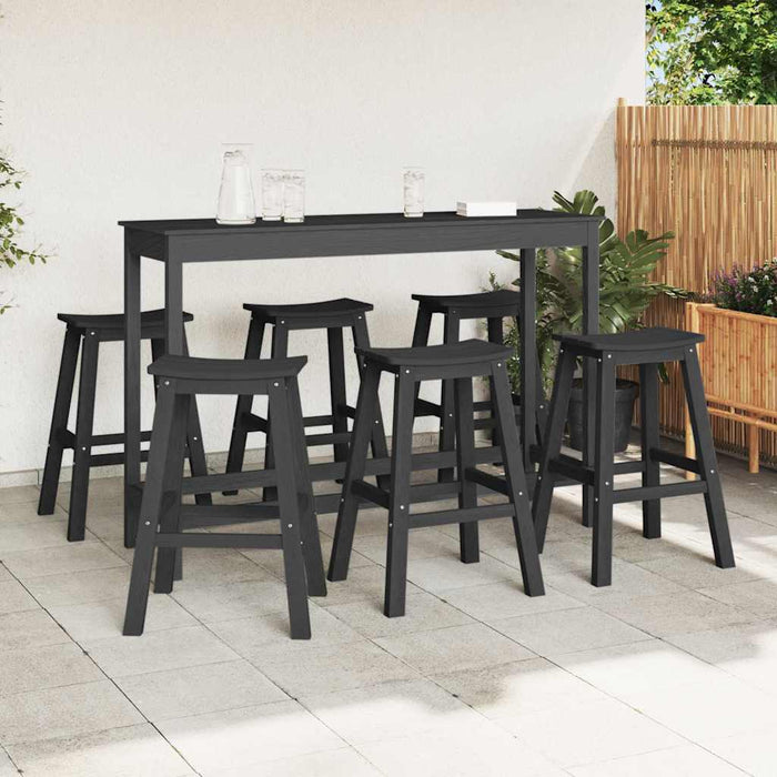 Set bar de grădină 6 pcs Negru HDPE - WALTI WALTI