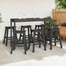 Set bar de grădină 6 pcs Negru HDPE - WALTI WALTI