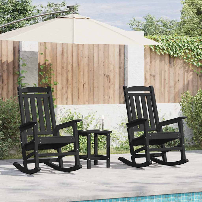Set scaune de grădină cu leagăn 2 buc Negru 70x92x107.5 cm HDPE - WALTI WALTI