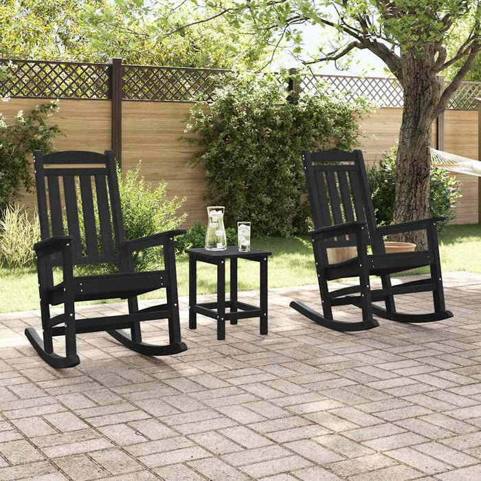 Set scaune de grădină cu leagăn 2 buc Negru 70x92x107.5 cm HDPE - WALTI WALTI