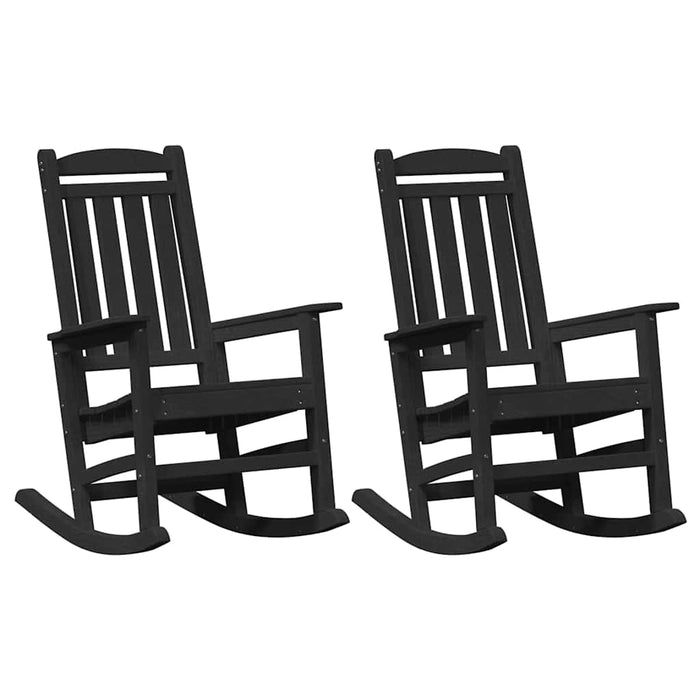 Set scaune de grădină cu leagăn 2 buc Negru 70x92x107.5 cm HDPE - WALTI WALTI