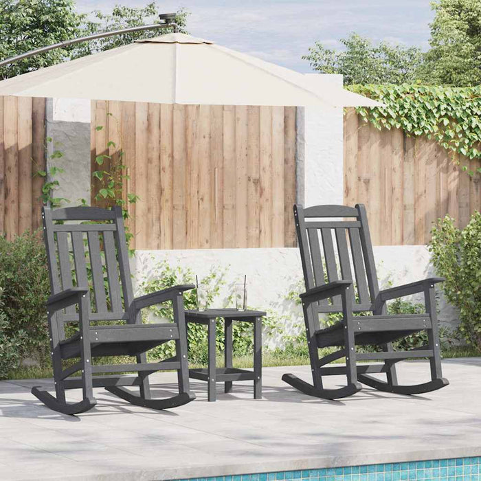 Scaun balansoar 2 pcs Gri deschis 92 x 70 x 108 cm Polietilenă - WALTI WALTI