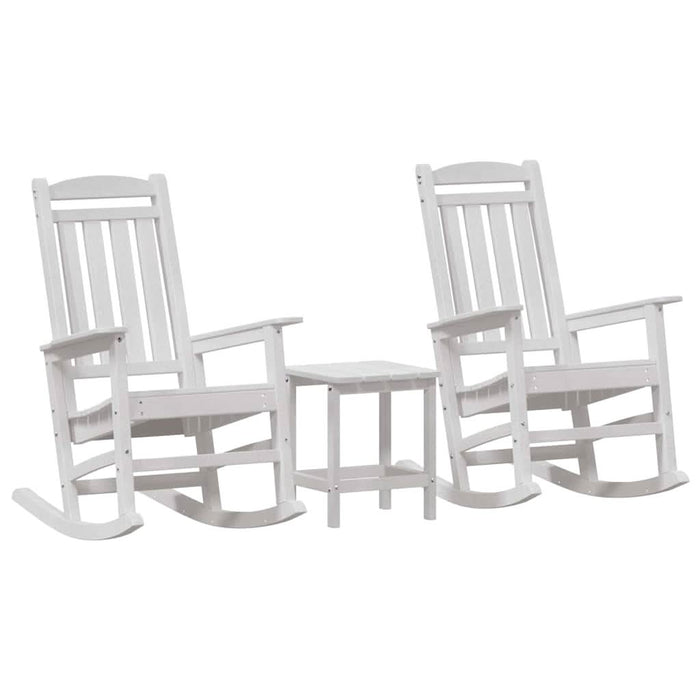Set Lounge Grădină 3 Piese Alb HDPE - WALTI WALTI