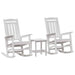 Set Lounge Grădină 3 Piese Alb HDPE - WALTI WALTI