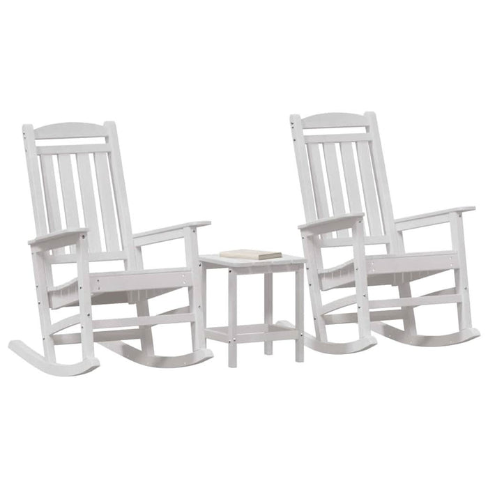 Set Lounge Grădină 3 Piese Alb HDPE - WALTI WALTI