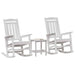Set Lounge Grădină 3 Piese Alb HDPE - WALTI WALTI