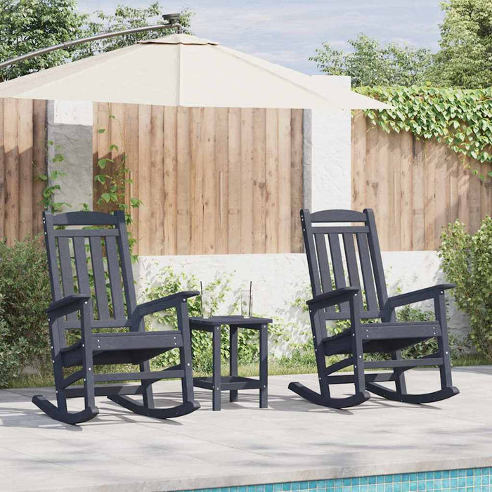 Set lounge grădină 3 piese, Bleumarin, HDPE - WALTI WALTI
