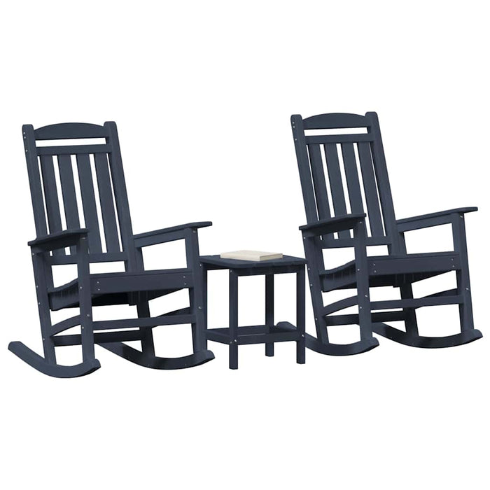 Set lounge grădină 3 piese, Bleumarin, HDPE - WALTI WALTI