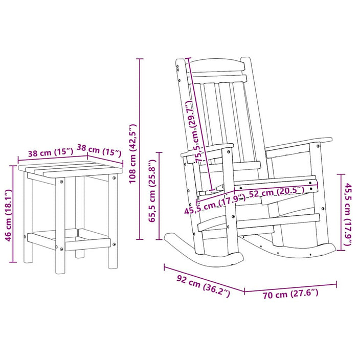 Set lounge grădină 3 piese, Bleumarin, HDPE - WALTI WALTI