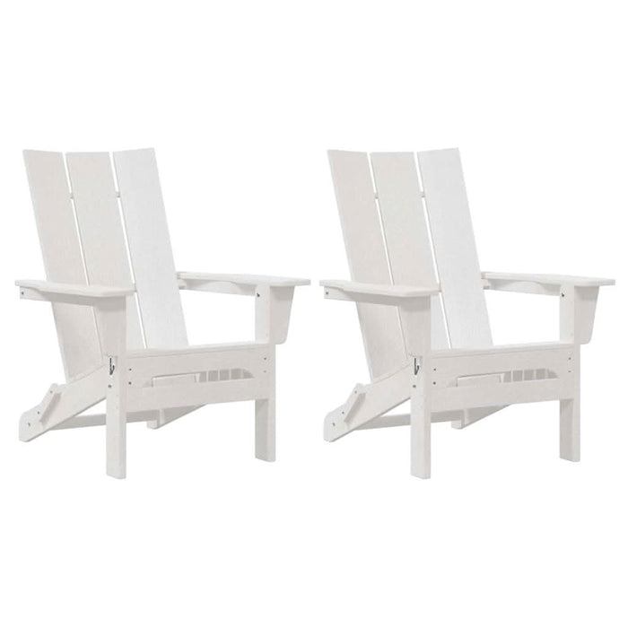 Scaune pliabile Adirondack set de 2 buc, albe, 74.5x80.5x90 cm, din HDPE - WALTI WALTI