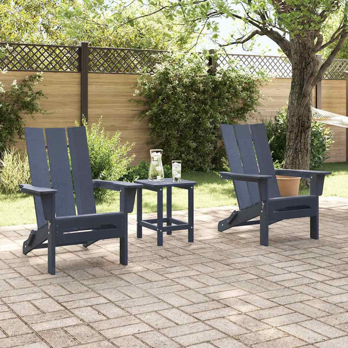 Scaunele Adirondack pliabile , 2 buc, Bleumarin, dimensiuni 74.5x80.5x90 cm, din HDPE - WALTI WALTI
