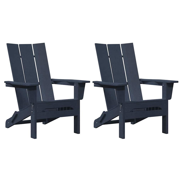 Scaunele Adirondack pliabile , 2 buc, Bleumarin, dimensiuni 74.5x80.5x90 cm, din HDPE - WALTI WALTI