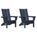 Scaunele Adirondack pliabile , 2 buc, Bleumarin, dimensiuni 74.5x80.5x90 cm, din HDPE - WALTI WALTI