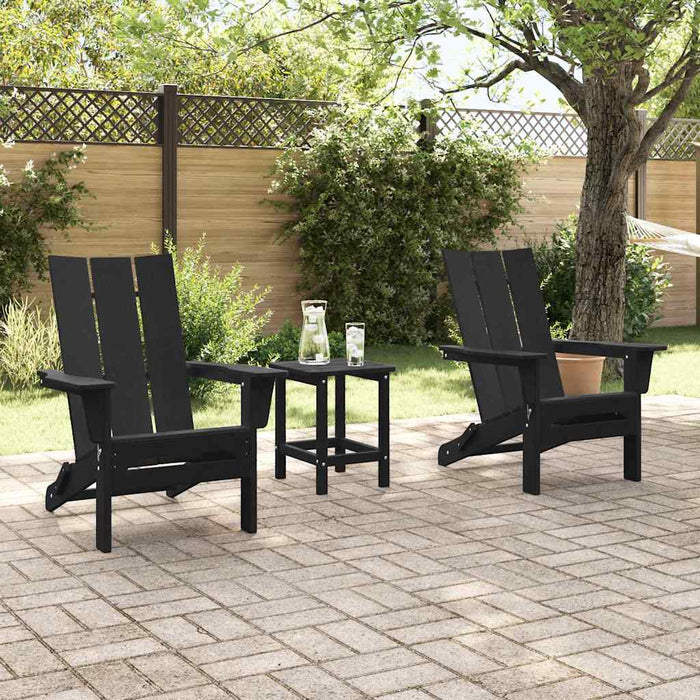 Scaune Adirondack pliabile , 2 bucăți, negre, 74.5x80.5x90 cm, din HDPE. - WALTI WALTI