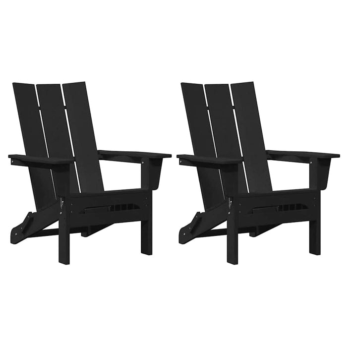Scaune Adirondack pliabile , 2 bucăți, negre, 74.5x80.5x90 cm, din HDPE. - WALTI WALTI