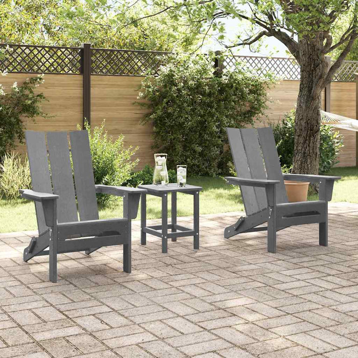 Scaune Adirondack pliabile , 2 buc, gri deschis, 74.5x80.5x90 cm, din HDPE. - WALTI WALTI