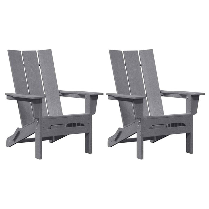 Scaune Adirondack pliabile , 2 buc, gri deschis, 74.5x80.5x90 cm, din HDPE. - WALTI WALTI