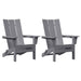 Scaune Adirondack pliabile , 2 buc, gri deschis, 74.5x80.5x90 cm, din HDPE. - WALTI WALTI