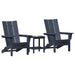 Set lounge pentru grădină, 3 piese, bleumarin HDPE - WALTI WALTI