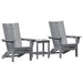 Scaun pentru Grădină 3 pcs Gri deschis 80.5 x 74.5 x 92 cm - WALTI WALTI