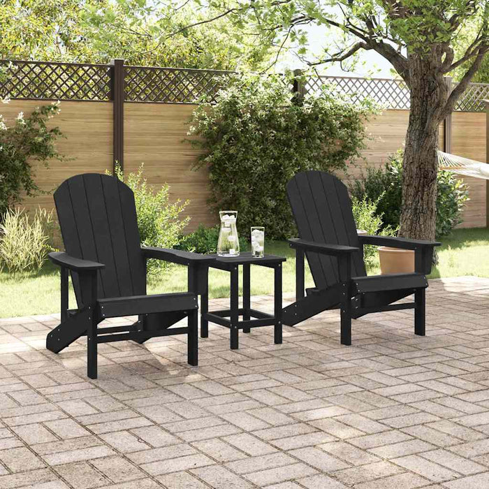 Scaun pentru Grădină 2 pcs Negru 82 x 74 x 92 cm Polietilenă - WALTI WALTI