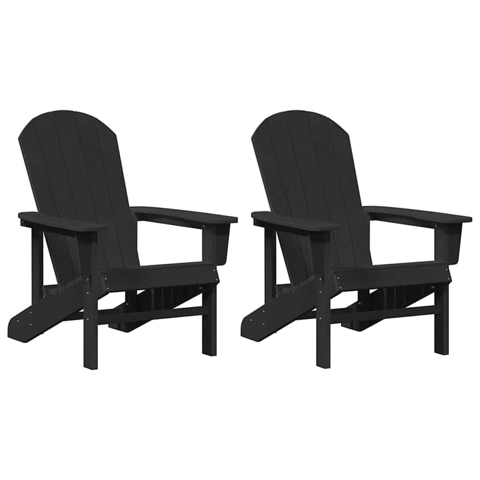 Scaun pentru Grădină 2 pcs Negru 82 x 74 x 92 cm Polietilenă - WALTI WALTI