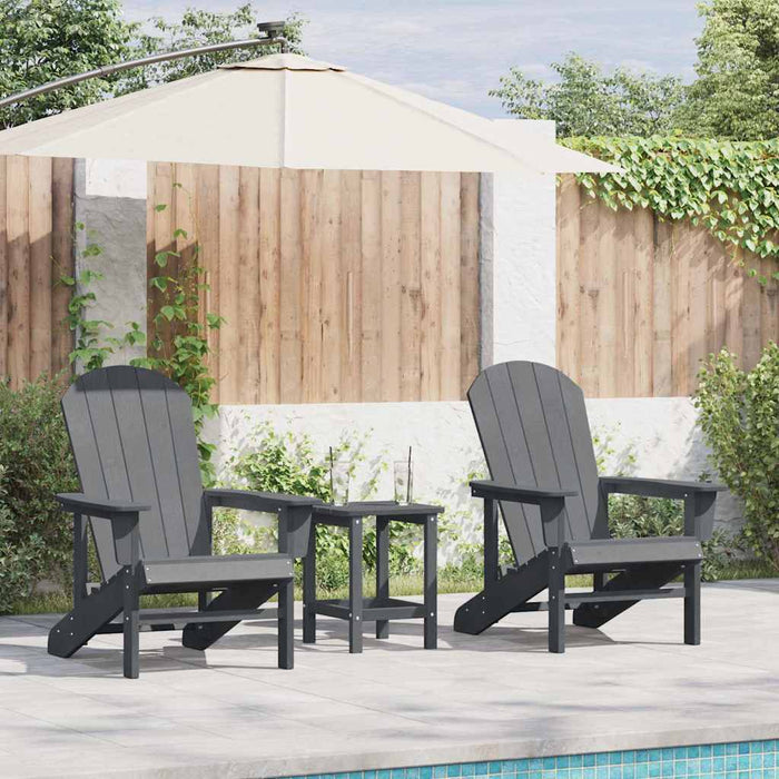 Set de 2 scaune Adirondack Gri deschis 74x82x90 cm din HDPE - WALTI WALTI