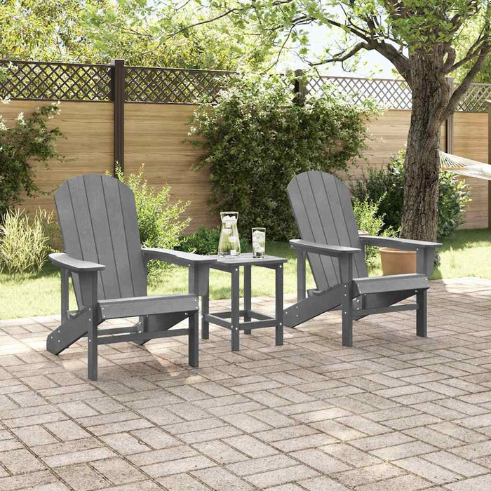 Set de 2 scaune Adirondack Gri deschis 74x82x90 cm din HDPE - WALTI WALTI