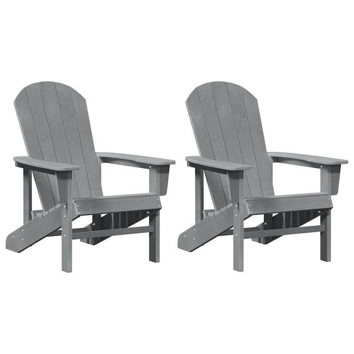 Set de 2 scaune Adirondack Gri deschis 74x82x90 cm din HDPE - WALTI WALTI