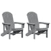 Set de 2 scaune Adirondack Gri deschis 74x82x90 cm din HDPE - WALTI WALTI