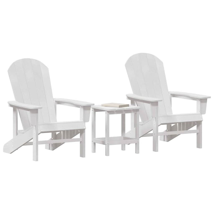 Set de lounge de grădină 3 piese Alb, din HDPE - WALTI WALTI