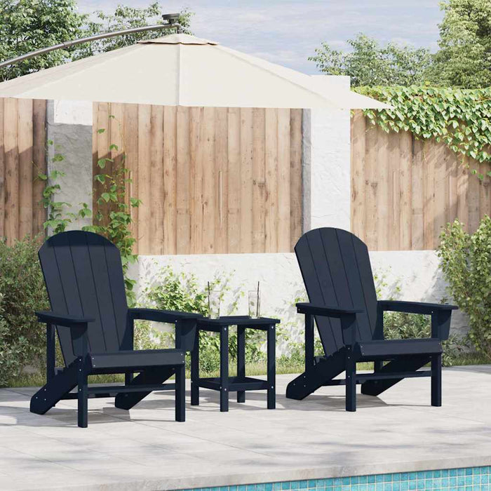 Set lounge grădină 3 piese, bleumarin, HDPE - WALTI WALTI