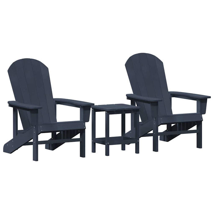 Set lounge grădină 3 piese, bleumarin, HDPE - WALTI WALTI