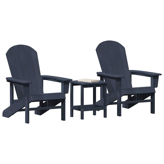 Set lounge grădină 3 piese, bleumarin, HDPE - WALTI WALTI