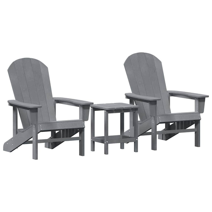 Scaun pentru Grădină 3 pcs Gri deschis Polietilenă - WALTI WALTI
