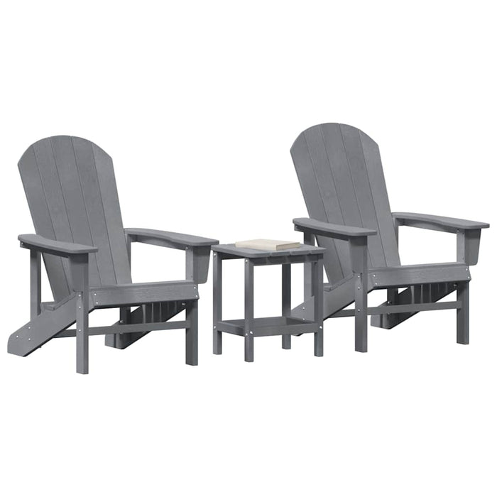 Scaun pentru Grădină 3 pcs Gri deschis Polietilenă - WALTI WALTI